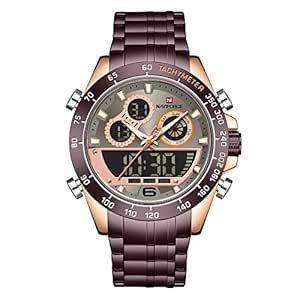 Naviforce Mens Waterproof Sport Analog Digital Quartz Watch with ...