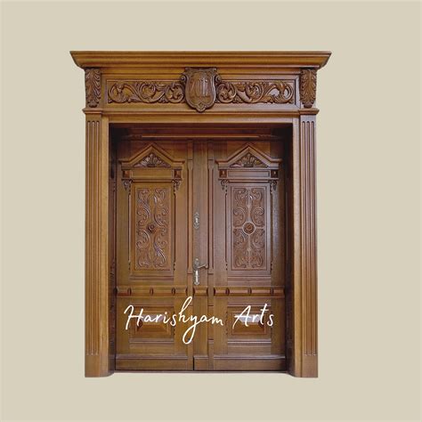 Aristocrat Classic Double Door – Ornate Solid Teak Main Entrance with