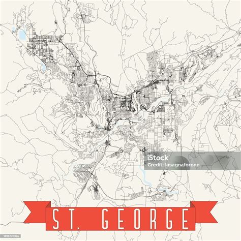 St George Utah Usa Vector Map Stock Illustration - Download Image Now ...