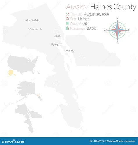 Map of Haines County in Alaska Stock Vector - Illustration of gray, colors: 149066613