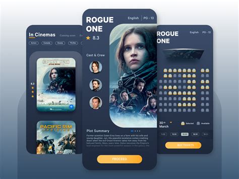 Movie Booking App Design | Dark UI