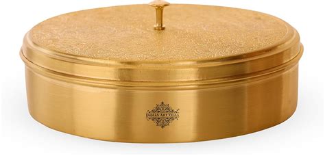 IndianArtVilla Indian Art Villa Pure Brass Spice Box, 7-Compartment ...