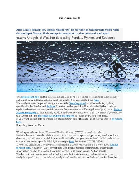 Experiment 13 DSBDA - Experiment No:1 3 Aim: Locate dataset (e., sample ...