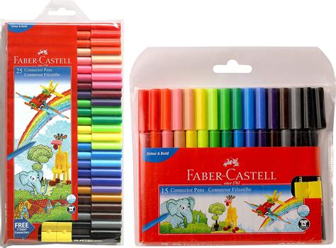 Faber-Castell Connector Pen Set - Pack of 25 (Assorted) Connector Pen ...