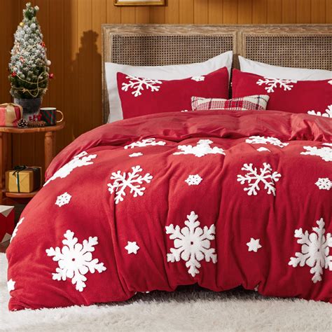 Bedsure Fluffy Christmas Duvet Cover Set - Ultra Soft Plush Shaggy ...