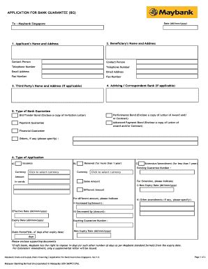 Maybank Bank Guarantee Form - Fill Online, Printable, Fillable, Blank ...