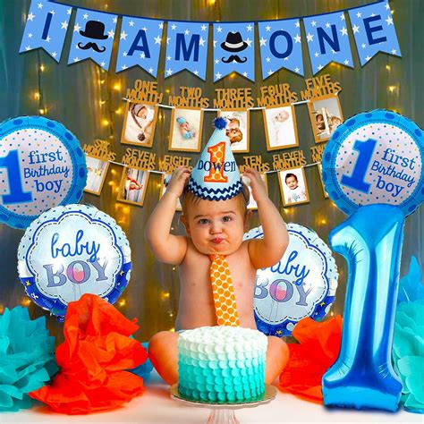 Party Propz 1st Birthday Decoration Kit For Baby Boy 8 Pcs Jiomart