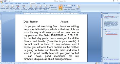 Mail Merge Step by step wizard কেনেকৈ কৰিব ? Mail Merge Using the Step ...