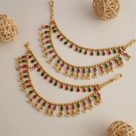 Drop Shaped 2 Layered Mattal - Multi - Pearl – AJ Punnagai