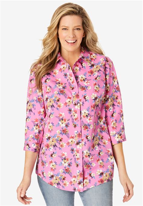 Perfect Three Quarter Sleeve Shirt | Woman Within