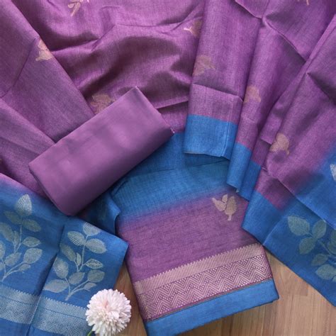 Rashiya Violet Purple Zari and Authentic Jamdani Weaved Chanderi Suit ...