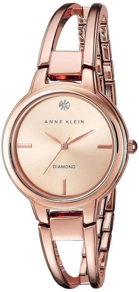 Anne Klein Women's AK/2626RGRG Diamond-Accented Dial Rose Gold-Tone ...