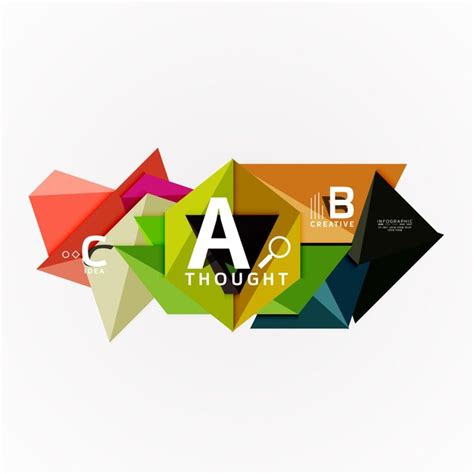 Abstract geometric option infographic banners a b c steps process ...