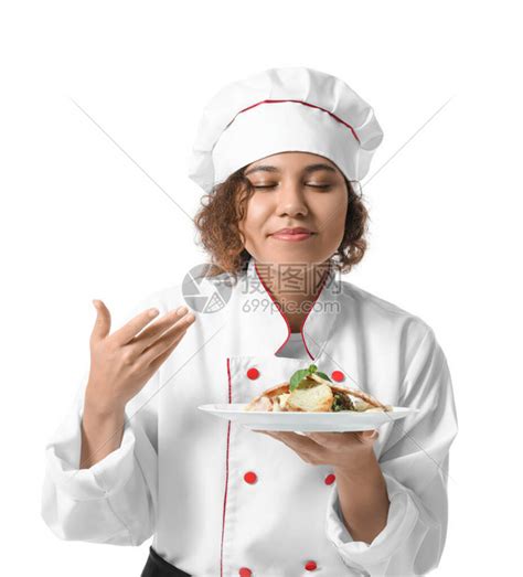 美籍非裔女厨师白色背高清图片下载-正版图片504060084-摄图网