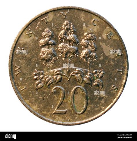 Twenty cents coin. Bank of Jamaica. Obverse. 1987 Stock Photo - Alamy