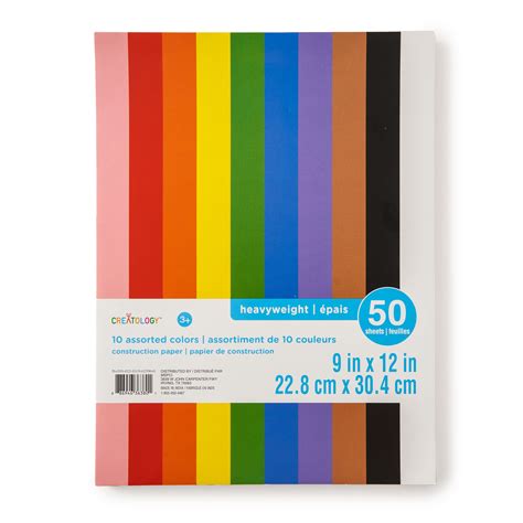 Rainbow 9" x 12" Construction Paper by Creatology™, Assorted Sheets ...