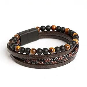 Fashion Frill Stylish Bracelet For Men Boys Boho Jewelry Beads Leather ...