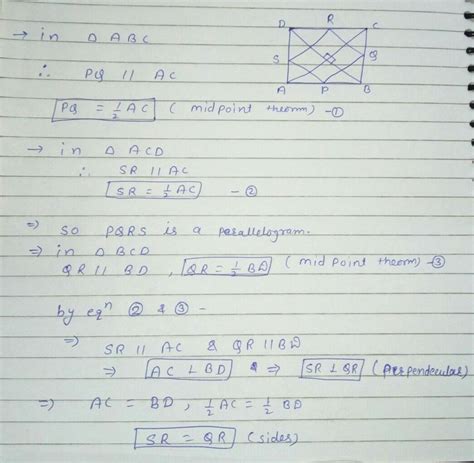 The midpoints of the sides ab BC CD and D A of a quadrilateral ABCD are ...