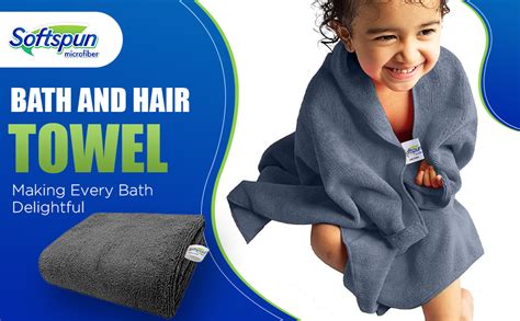 SOFTSPUN Microfiber Hair & Face Care Bath Towel 1 pc 60x120cm 340 GSM ...