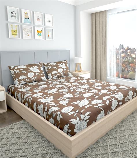 Buy VOMZER 320 TC Cotton Feel All Around Elastic Fitted Bedsheets ...