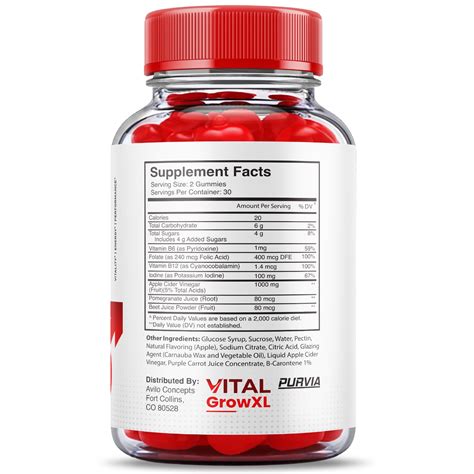 (2 Pack) Vital Grow XL Gummies - Official Formula - Vial Grow XL ...