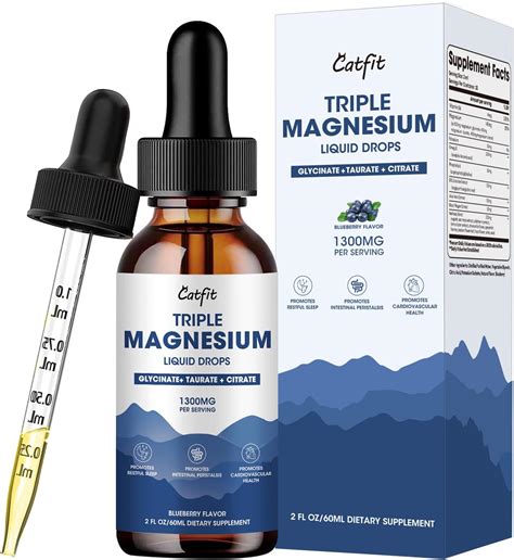 Amazon.com: Magnesium Glycinate Liquid Drops with Taurate & Citrate, Magnesium Supplement for ...