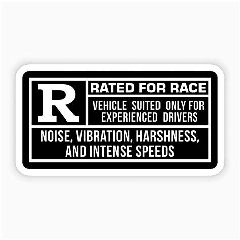Rated R For Race Sticker – sticckiz.com