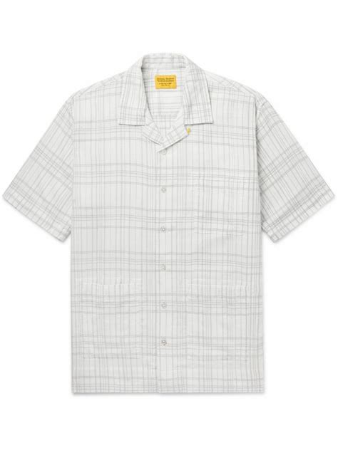 Original Madras - Camp-Collar Checked Linen-Madras Shirt - White