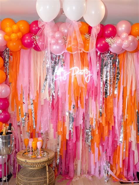 Pink & Orange Bachelorette | Girl About Town | Orange party, Orange ...