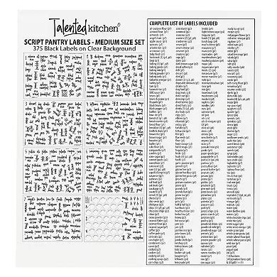 Talented Kitchen 375 Pantry Labels for Containers, Black Script