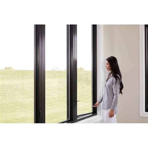 Pella Impervia Series Black Right-Handed Fiberglass Casement Window ...