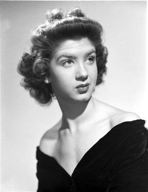 Peggy Ryan Looking Away in Black Dress in Black and White Portrait ...