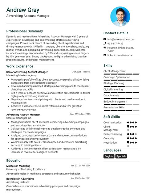 7 Best Advertising Account Manager Resume Examples for 2025