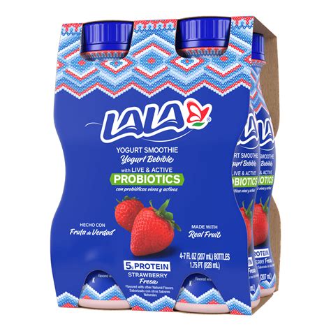 Buy LALA Probiotic Yogurt Smoothie Drink 7oz Bottle, Wild Strawberry 4 ...