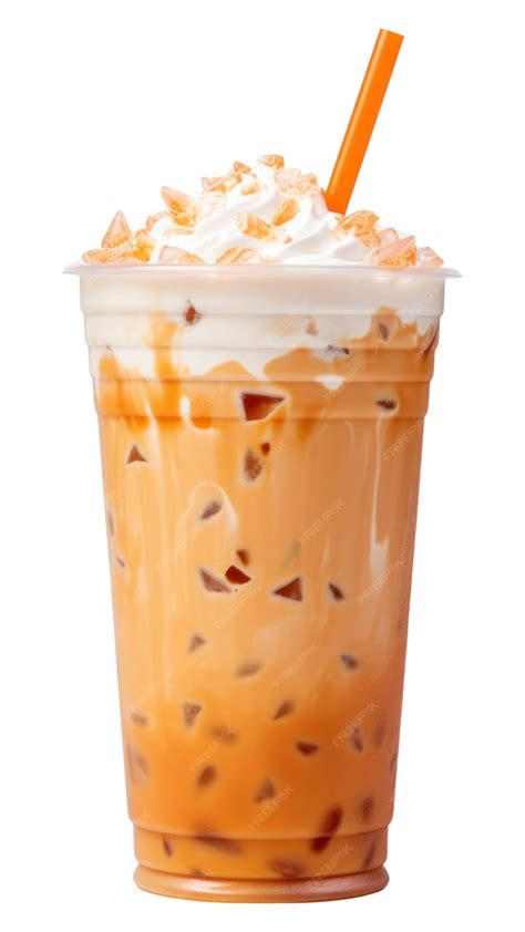 Png thai tea milkshake smoothie dessert drink | Premium AI-generated image