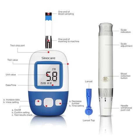 Sinocare Hospital Electronic Blood Glucose Meter Accu Check Glucometro ...