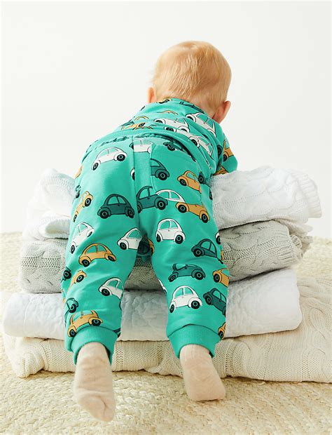 Buy Cotton Rich Transport Print Joggers at Marks & Spencer