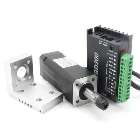 RATTMMOTOR 104W Square Mini Brushless DC Spindle Motor 10800RMP ER11 ...