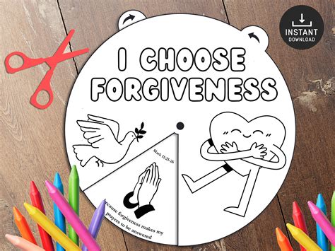Forgiveness Scripture Coloring Wheel, Printable Bible Activity, Forgiveness, Kids Bible Lesson ...