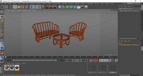 3D Vintage Rattan Furniture Set model | 3D Molier International