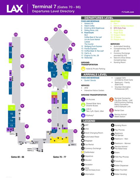 Terminal 7 map at the Los Angeles International Airport LAX
