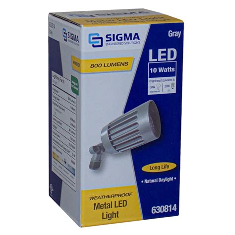 Sigma Engineered Solutions 60-Watt EQ LED Gray 1-Head Switch-Controlled ...