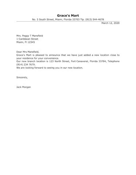 Image result for Announcement Letter Example