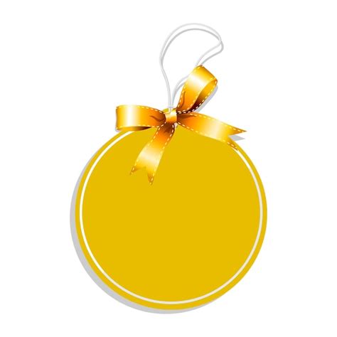 A yellow round object with a ribbon tied around it | Premium Vector