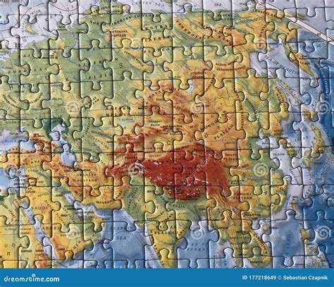 World Map As a Jigsaw Puzzle. Asia Editorial Stock Image - Image of ...