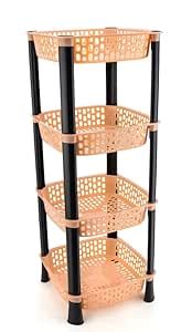 Finner Square 4 Layer Multipurpose Shelf Stand Basket Rack for Kitchen ...