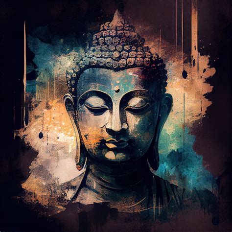 Transcendental Fusion: A Modern Art Print of Lord Buddha in Mixed Medi