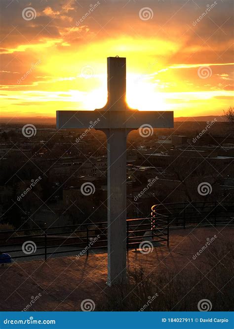 Cross of the Martyrs Santa Fe New Mexico at Sunset Stock Image - Image ...
