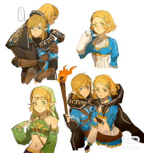 link and princess zelda (the legend of zelda and 1 more) drawn by ...