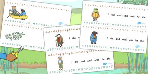 Cursive The Wind in the Willows Alphabet Strips - Twinkl